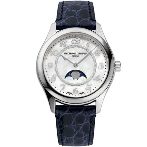 Frédérique Constant Montre Frédérique Constant Ladies Automatic Moonphase Automatique Cadran Nacré Bracelet Cuir - FC-331MPWD3B6
