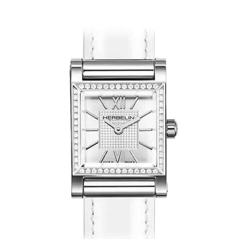 Michel Herbelin Montre Antares Personalisable- Boîtier Carré Index - Diamants - H17144AP52Y08