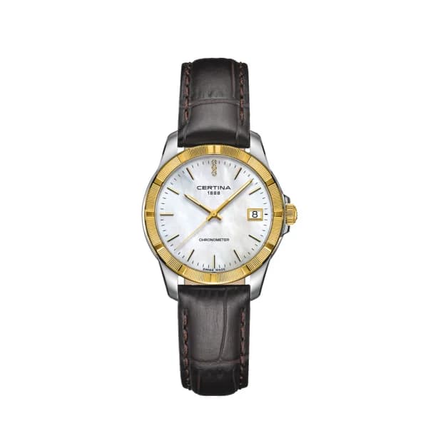 Certina Montre Certina DS Jubile Lady Quartz Cadran Blanc Bracelet Cuir