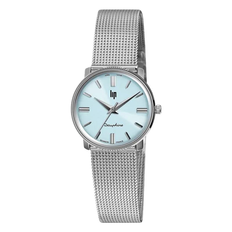 Lip Montre Lip Dauphine 29 Acier Cadran Bleu Bracelet Métal