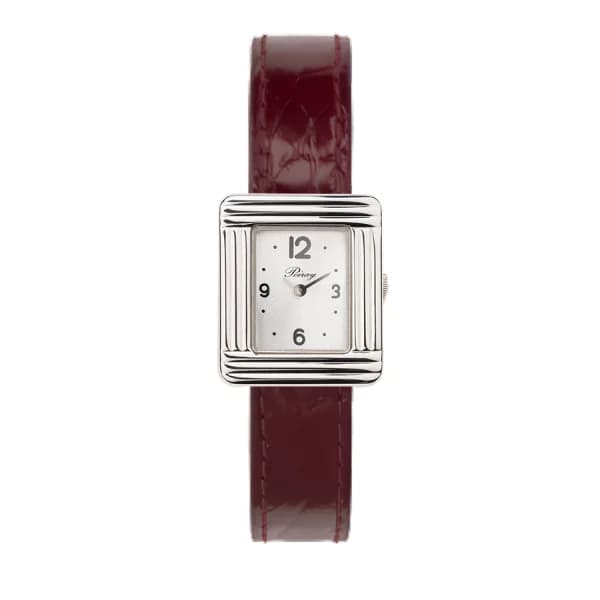 Poiray Montre Poiray Ma Première Mini Acier Cadran 4CA Bracelet Alligator Bordeaux