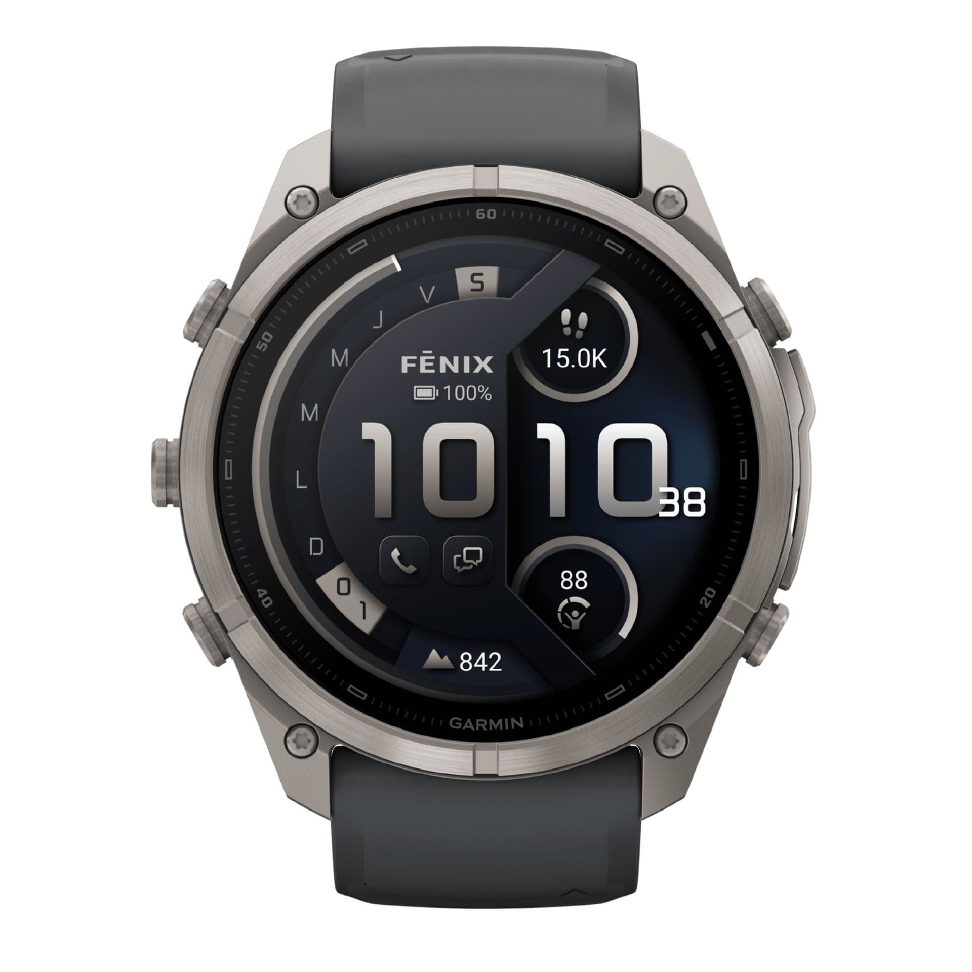 Garmin Montre Garmin Fēnix 9 Pro inReach AMOLED Sapphire Titane bracelet Graphite/black silicone 51 mm