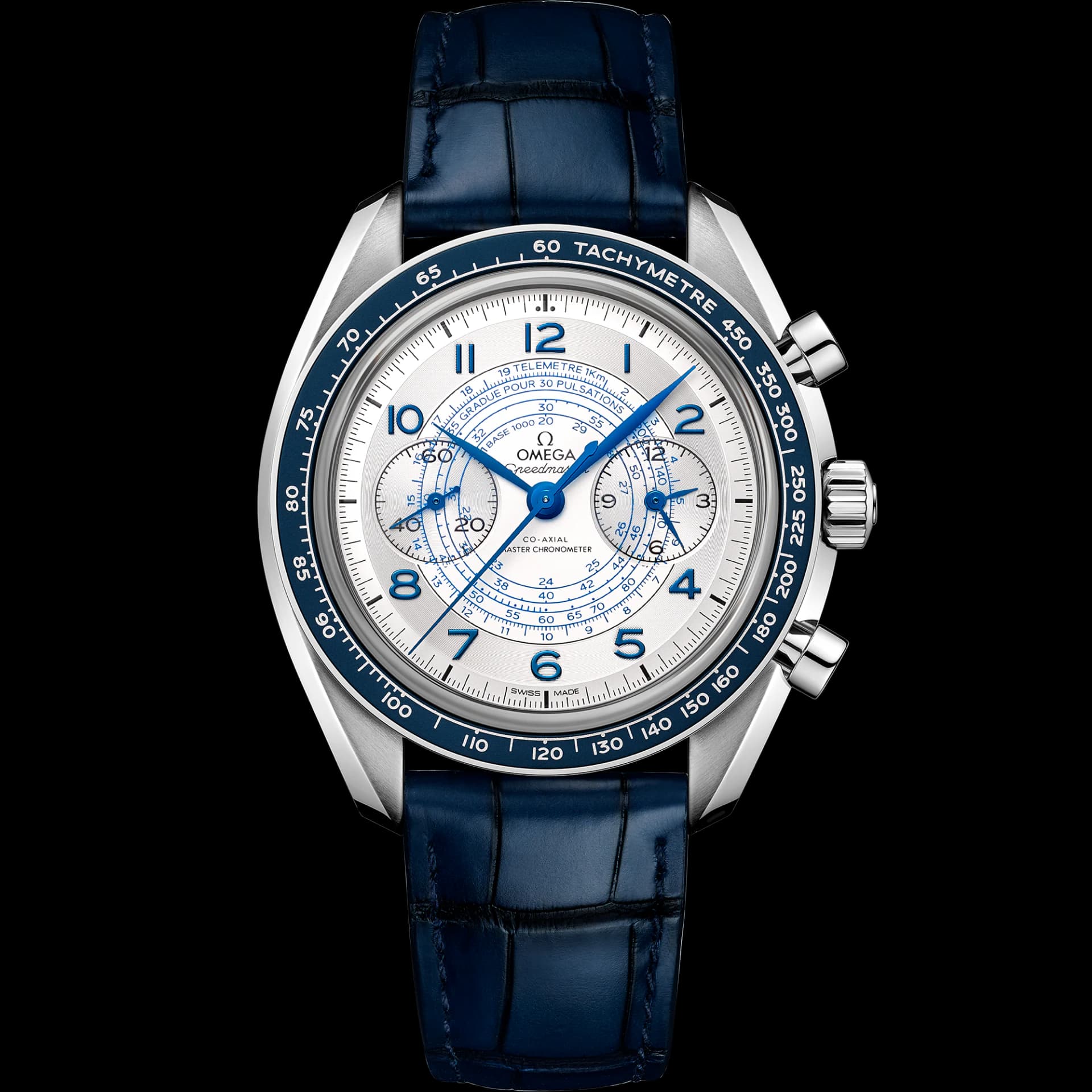 Omega Speedmaster 43 mm — bracelet bleu
