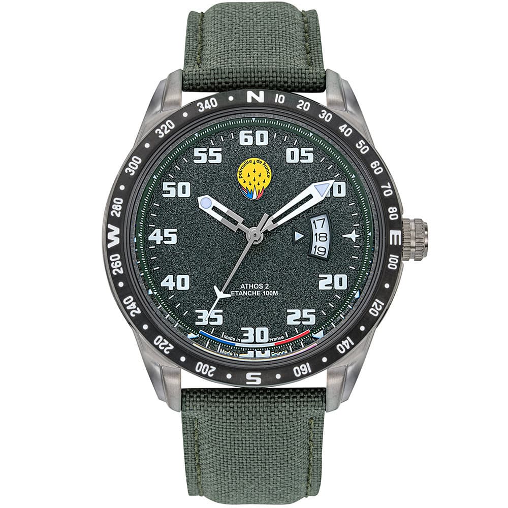 Patrouille de France Montre Patrouille de France Collection Athos 2 en Nylon Vert