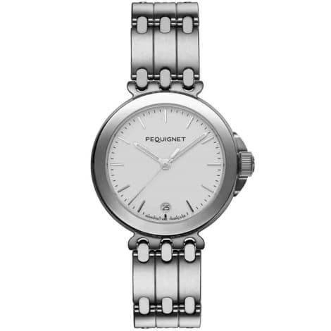Pequignet E. Montre Pequignet Moorea - Cadran Blanc & Bracelet 3 rangs 38.5mm - 4240313