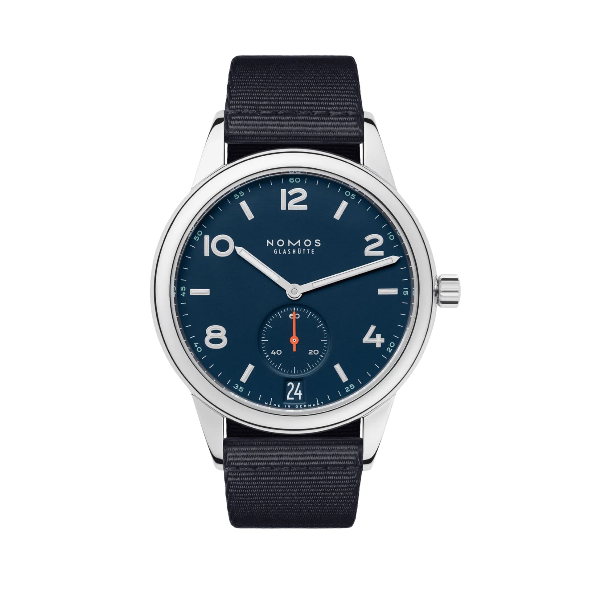 Nomos Montre NOMOS Club Automatique Date Atlantique cadran bleu bracelet textile bleu 41,5mm
