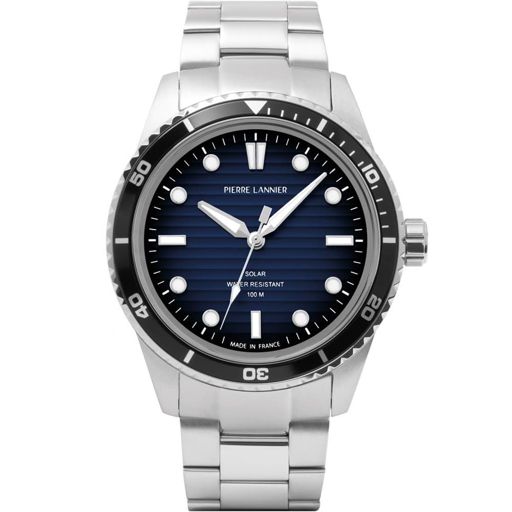 Pierre Lannier Montre Solaire Pierre Lannier Collection Inti en Acier Argenté