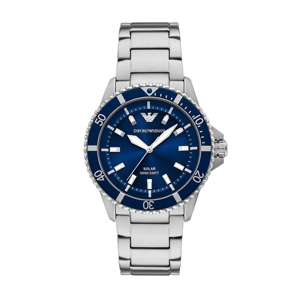 Emporio Armani Montre quartz solaire Homme World explorer Bleu