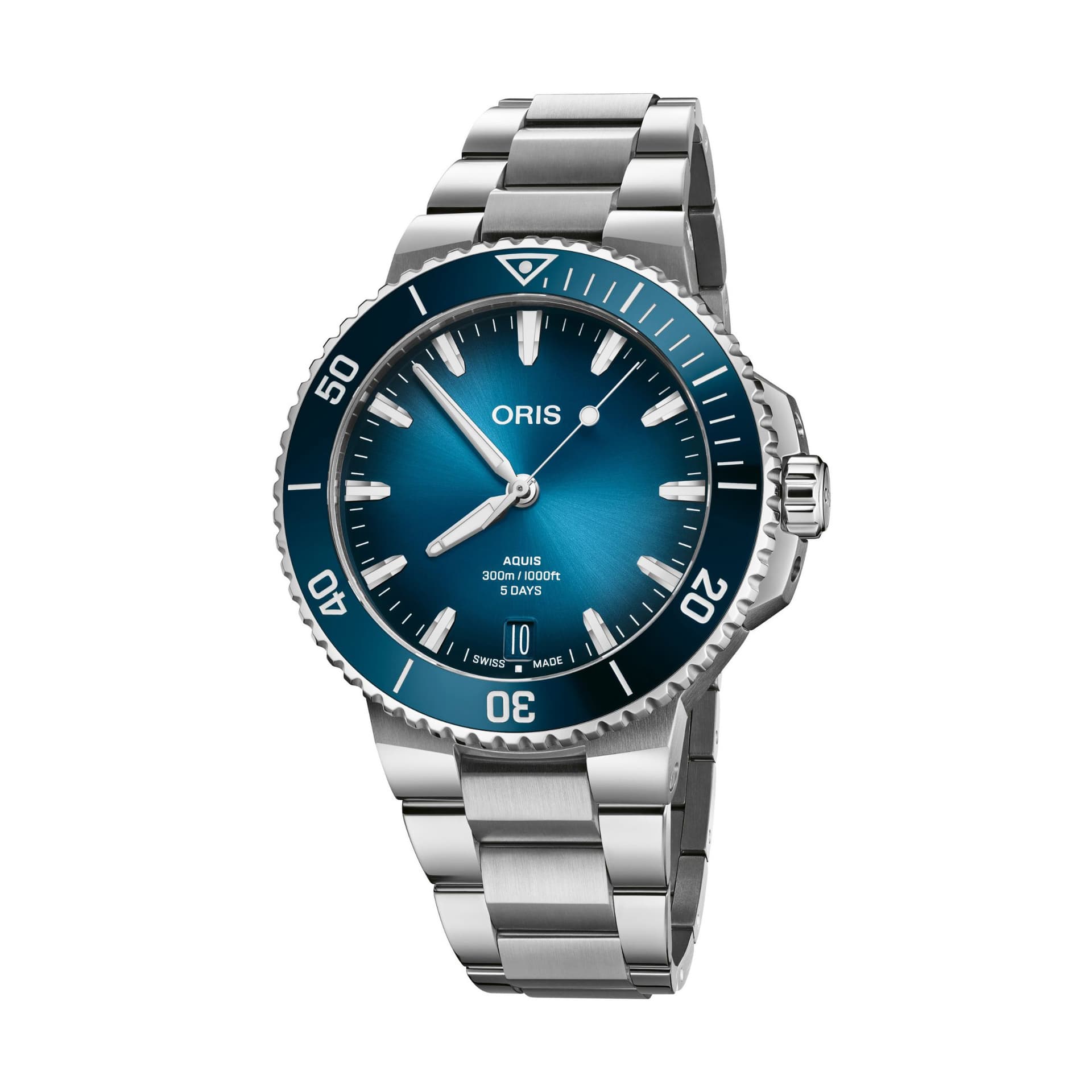Oris Montre Oris Plongée Aquis Date Calibre 400 automatique cadran bleu bracelet acier 43,5 mm