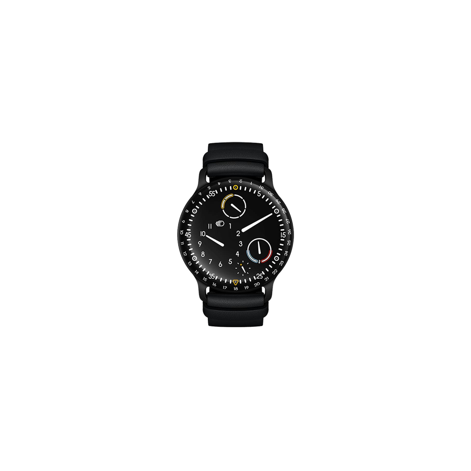 Ressence Montre Ressence Type 3 BB titane DLC noir automatique cadran noir bracelet cuir noir 44 mm