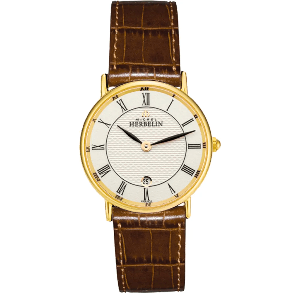 Michel Herbelin Montre Herbelin en Cuir Marron