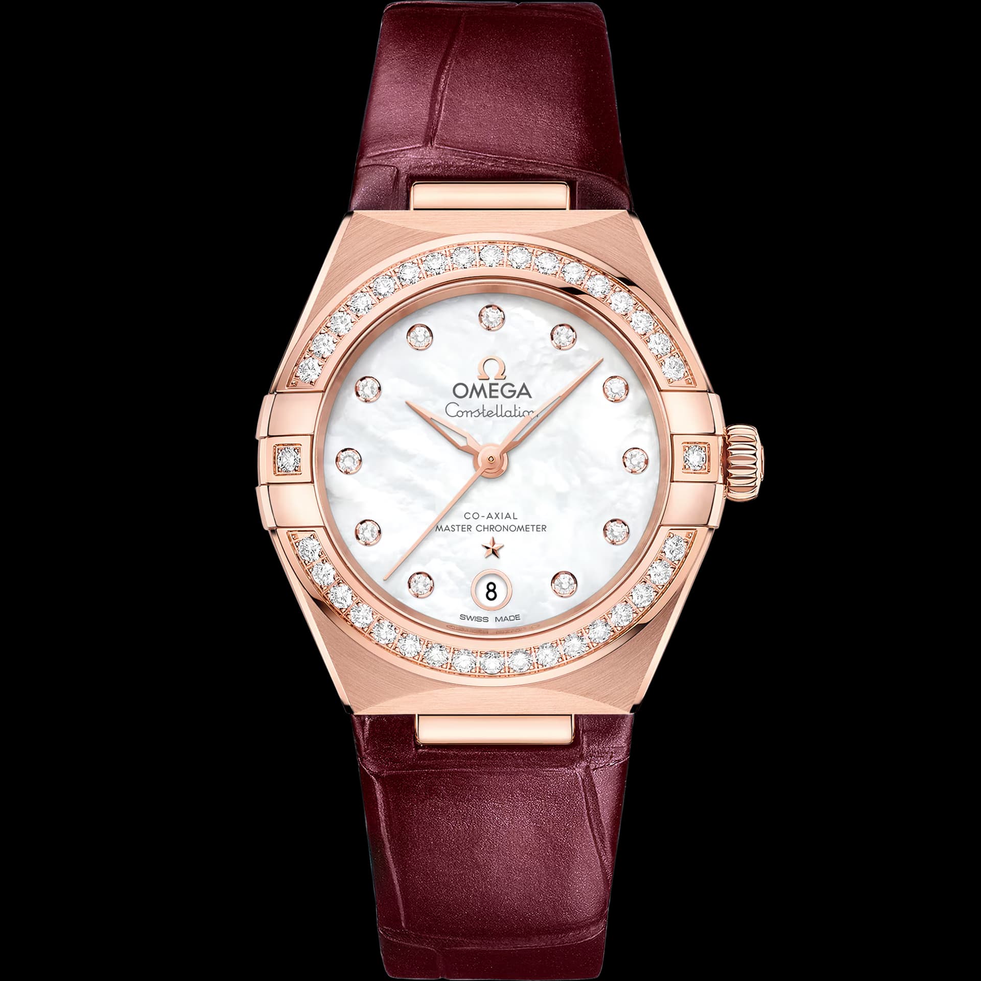 Omega Constellation 29 mm, or Sedna™ sur bracelet en cuir