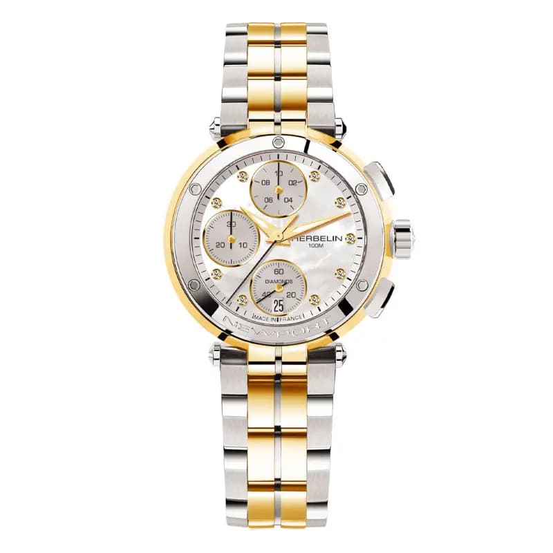 Michel Herbelin Montre Herbelin Newport Chronograph - Diamants Femme Quartz Diamants - 35688BT89