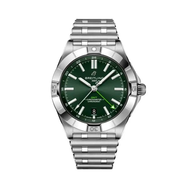 Breitling Montre Breitling Chronomat Automatic GMT 40 Cadran Vert Bracelet Acier inoxydable