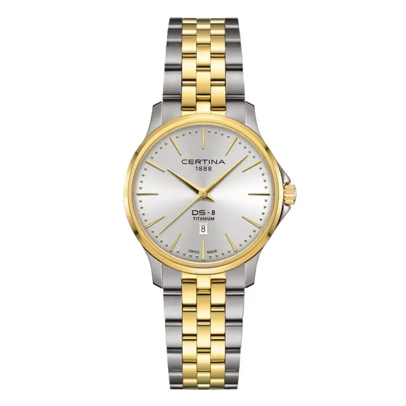 Certina Montre Certina DS-8 Lady 31mm Cadran Argent Bracelet Titane PVD