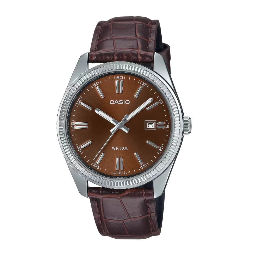 Casio MTP-1302PL — cadran marron