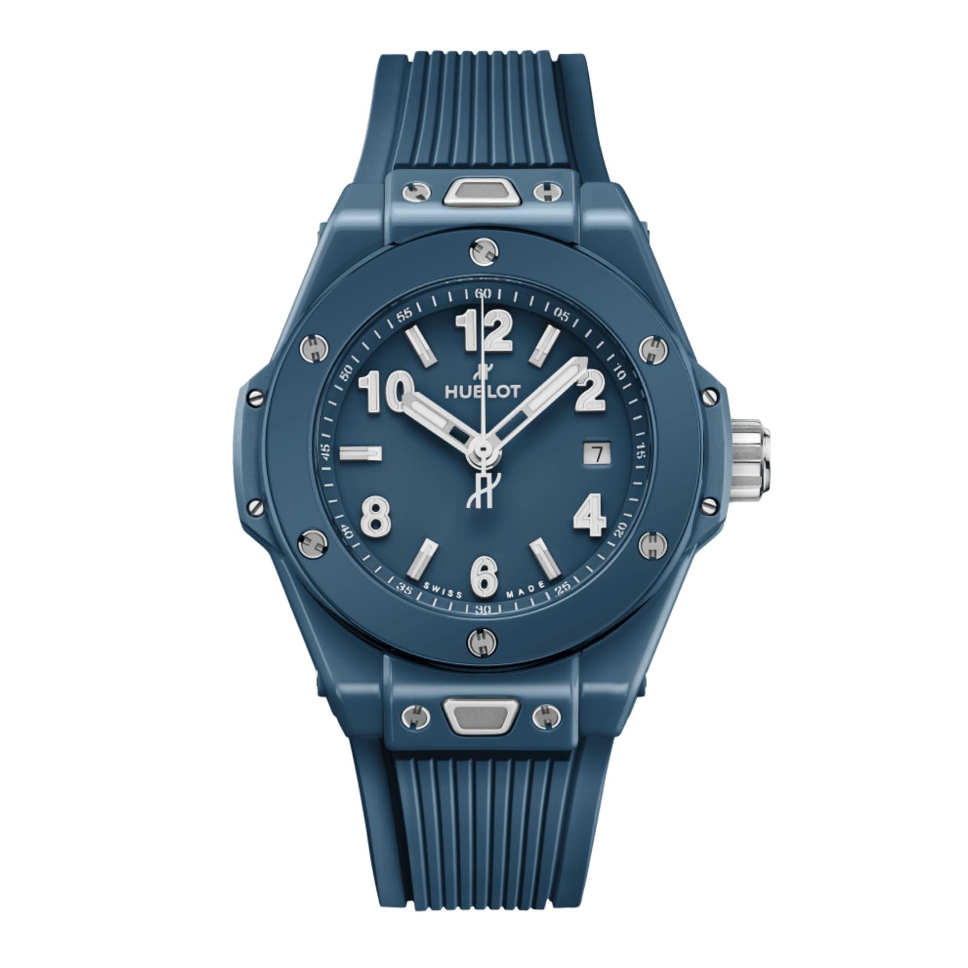 Hublot Montre Hublot Big Bang Petrol Blue Ceramic automatique cadran bleu bracelet caoutchouc 33 mm