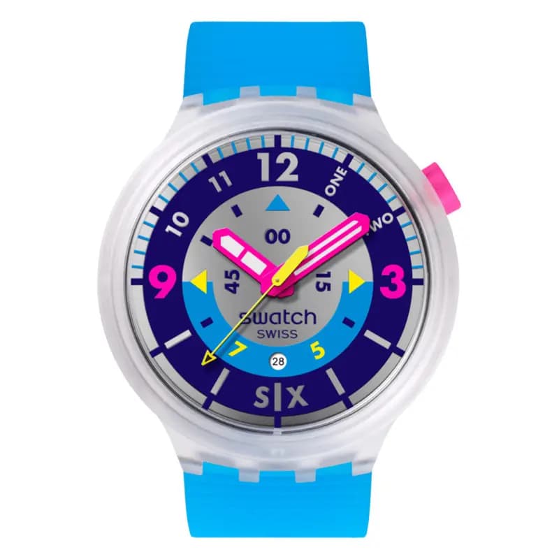 Swatch Neon Hielo — bracelet bleu