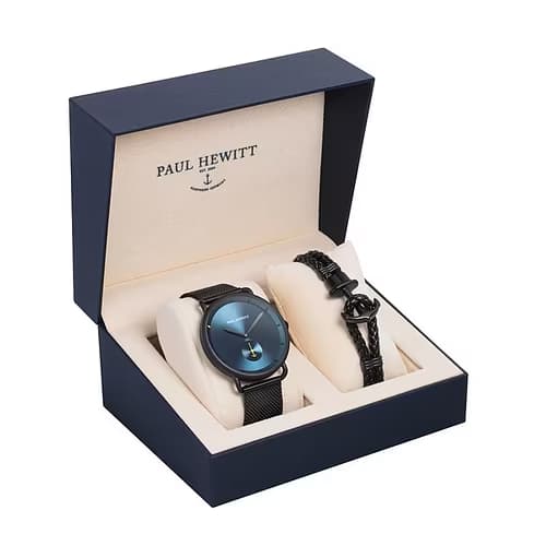 Paul Hewitt Coffret PAUL HEWITT Montre Homme Etanche en Cuir et Bracelet