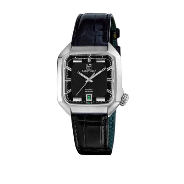 March LA.B Montre March LA.B AM2 Slim Automatique Cadran Black Alligator Noir