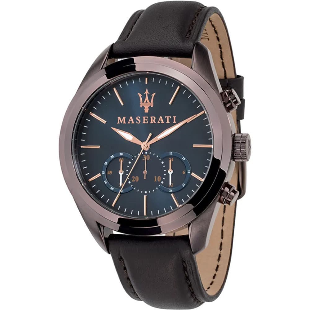 Maserati Montre Maserati Collection Traguardo en Cuir Marron