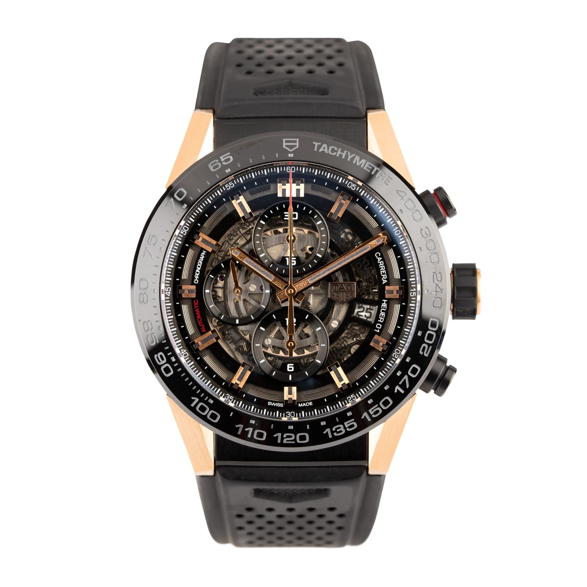 TAG Heuer Montre TAG Heuer Carrera Chronographe Heuer 01 Or et Titane automatique 45 mm Full Set 2017