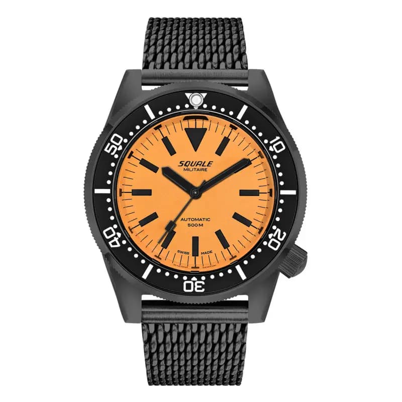 Squale Montre 1521 DLC Full Luminous Orange Militaire Mesh 1521DLCFOR.MEPVD20