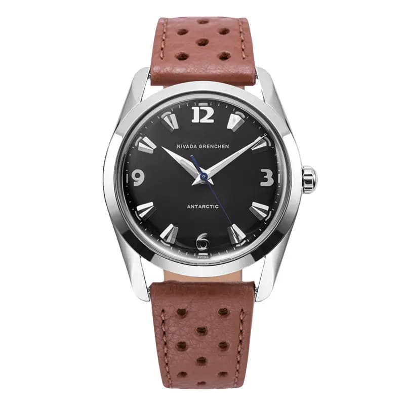 Nivada Grenchen Montre Antarctic 35mm Black White Luminova 35002M
