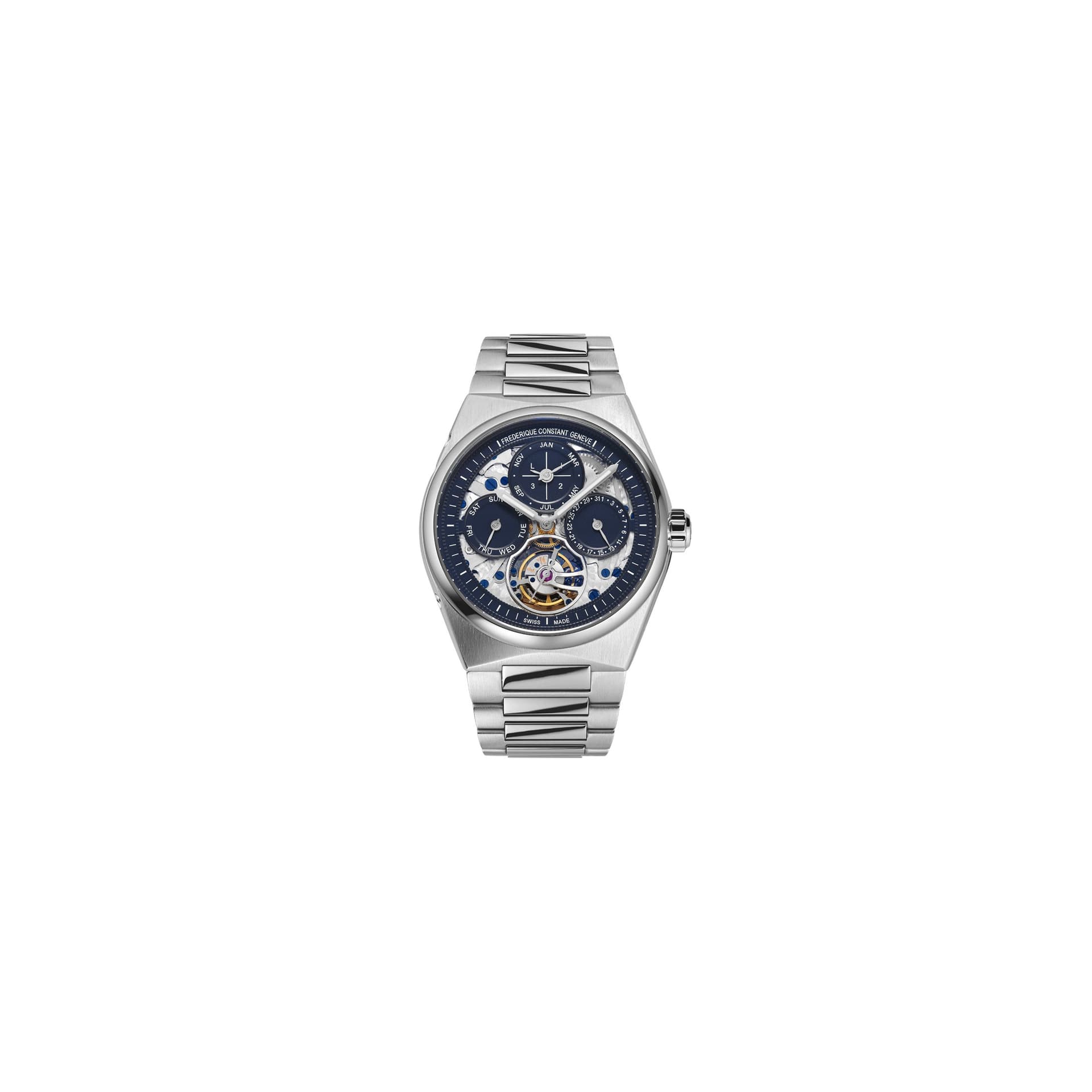 Frédérique Constant Montre Frédérique Constant Highlife Tourbillon Perpetual Calendar Manufacture automatique cadran squelette bracelet acier 41 mm
