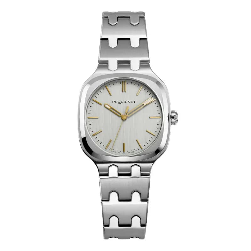 Pequignet Montre Concorde Argent Index Dorés 30mm 9042333