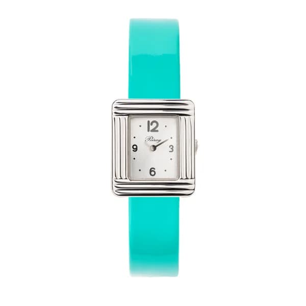 Poiray Montre Poiray Ma Première Mini Acier Cadran 4CA Bracelet Veau Vernis Turquoise