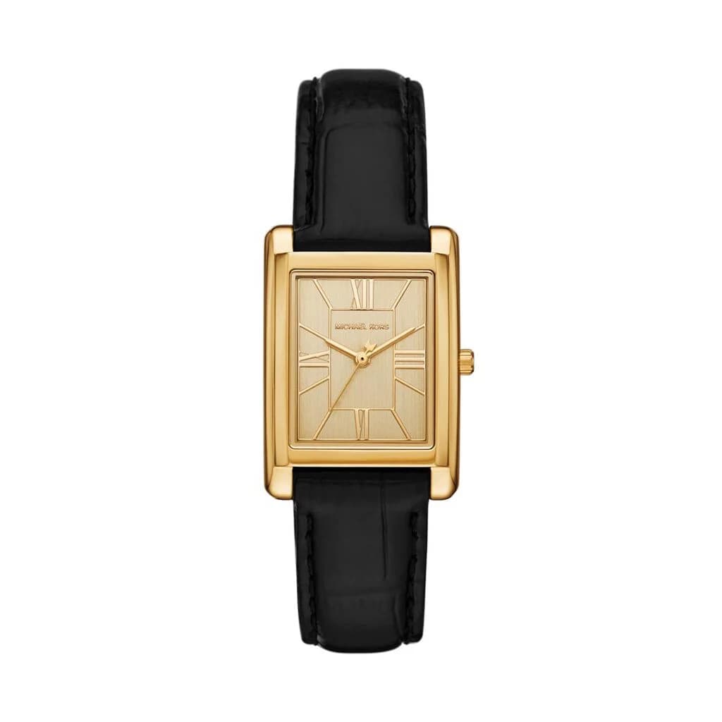Michael Kors Montre Michael Kors Collection Essex en Cuir Noir
