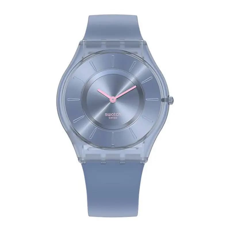 Swatch Monthly Drops Denim Blue — cadran bleu