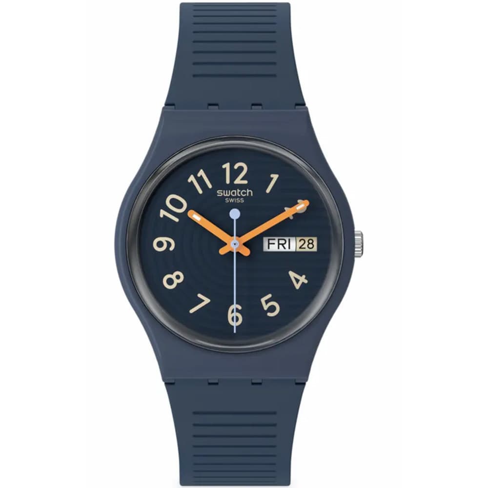 Swatch Montre Swatch Collection Trendy Lines at Night en Silicone Bleu