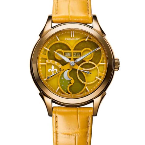 Pequignet Montre Pequignet Royale saphir - Cadran Jaune Ambre Automatique Cadran Jaune - 9010820