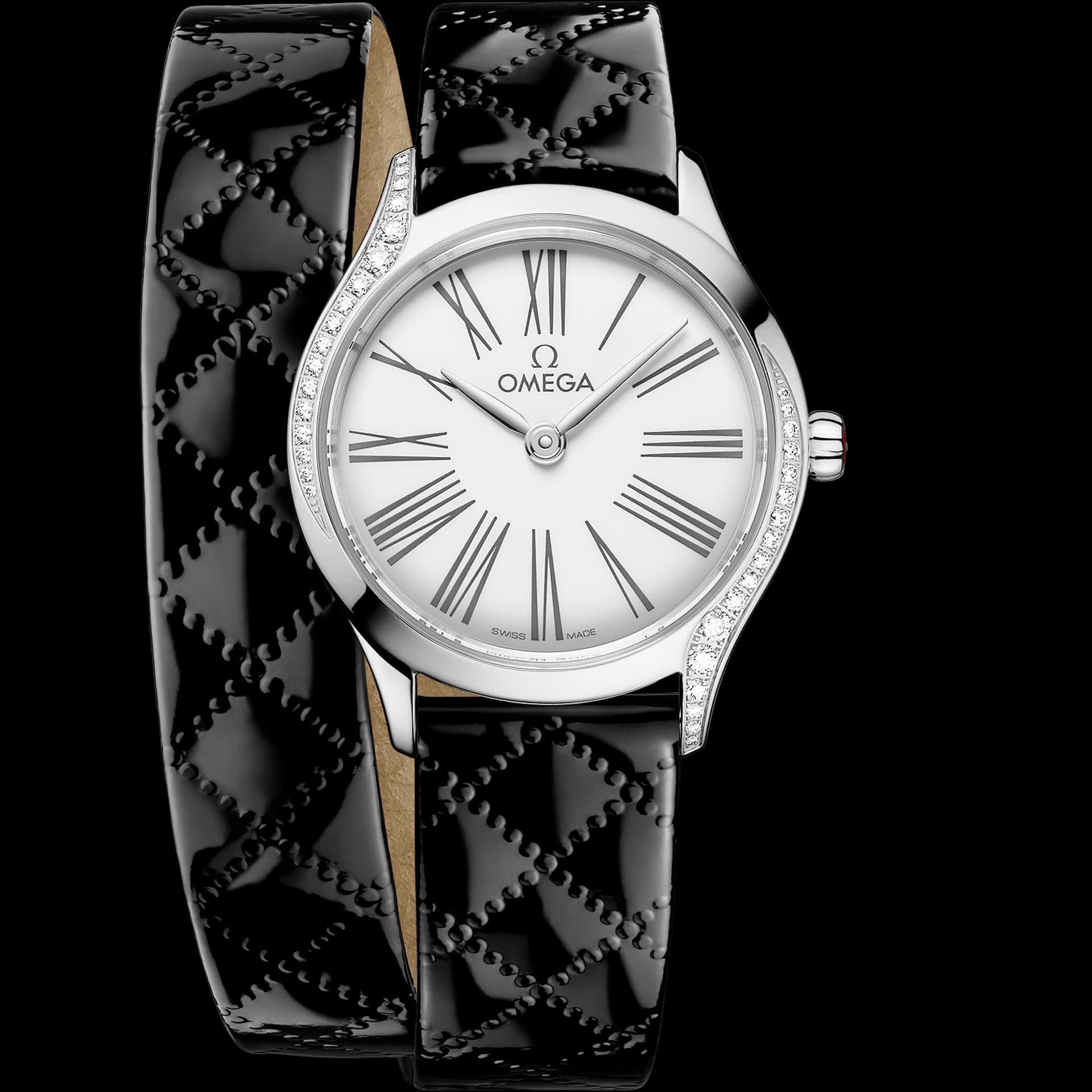 Omega De Ville 26 mm, acier sur bracelet en cuir