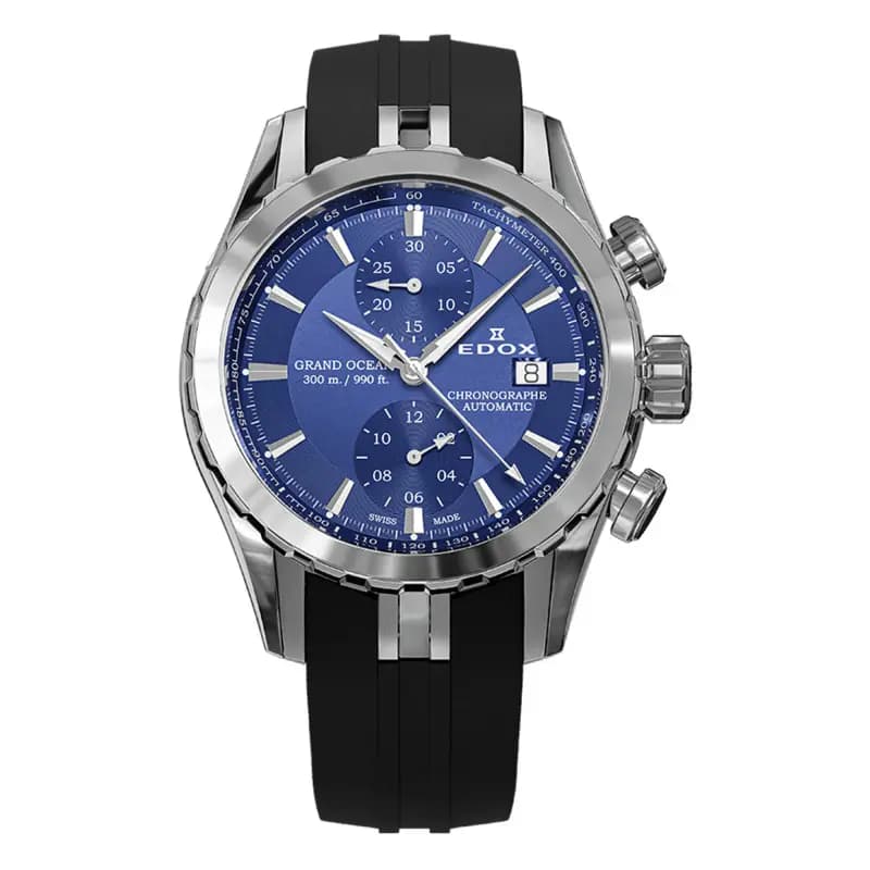 Edox Montre Grand Ocean Chronograph Automatic Blue Dial 09800-3CA-BUIN
