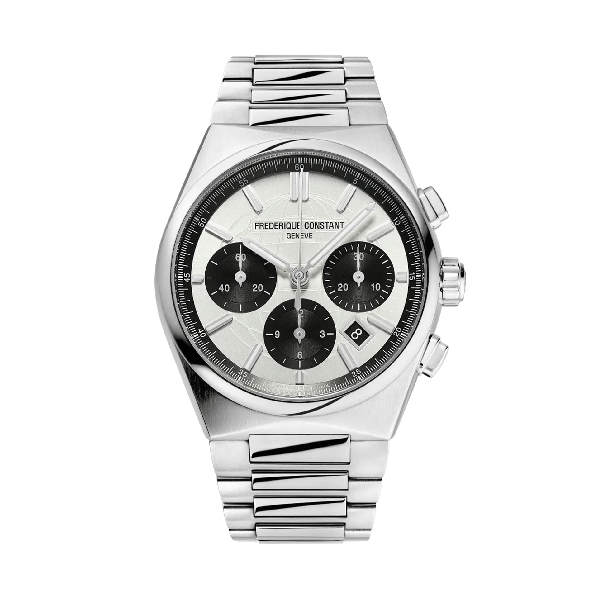 Frédérique Constant Montre Frédérique Constant Highlife Chronographe Automatique cadran panda bracelet acier 41 mm