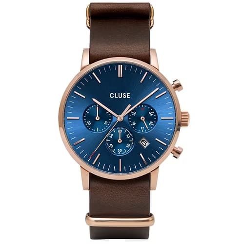 Cluse Montre Analogique Homme Cluse Cuir Marron CW0101502008 - Cleor