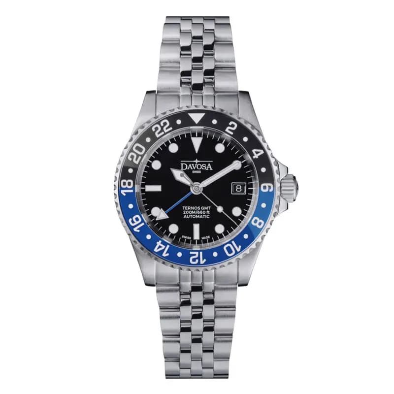 Davosa Montre Ternos Diver GMT Lunette noire et bleue