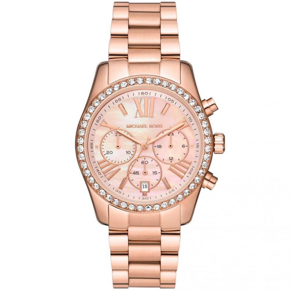 Michael Kors Montre Michael Kors Lexington en Métal Doré Rose