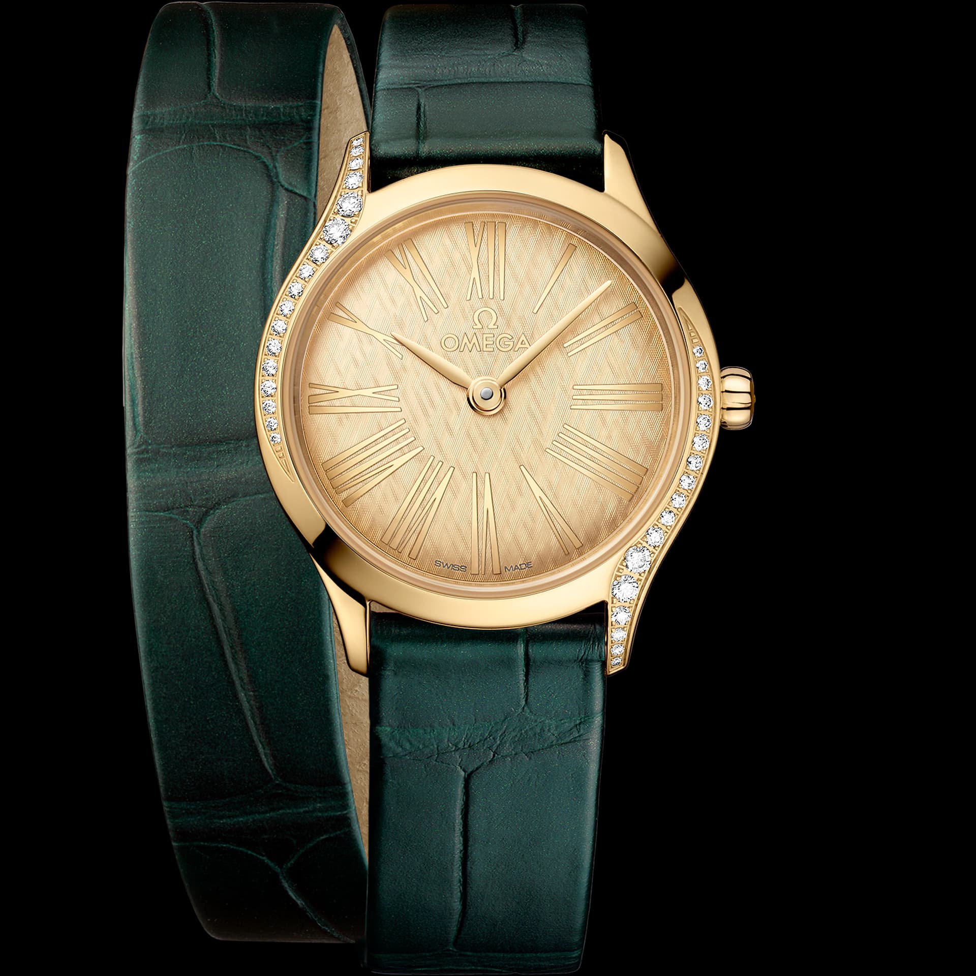 Omega De Ville 26 mm, or Moonshine™ sur alligator