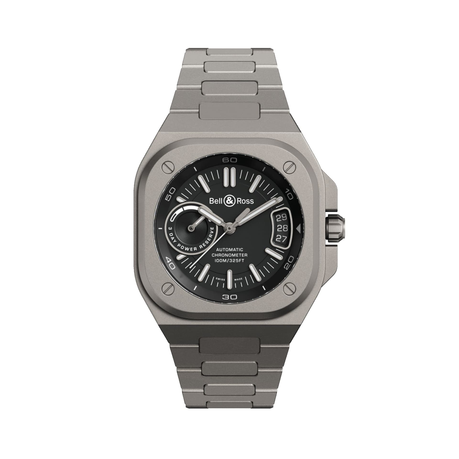 Bell & Ross Montre Bell &amp; Ross BR-X5 Black Titanium automatique cadran noir bracelet titane 41 mm