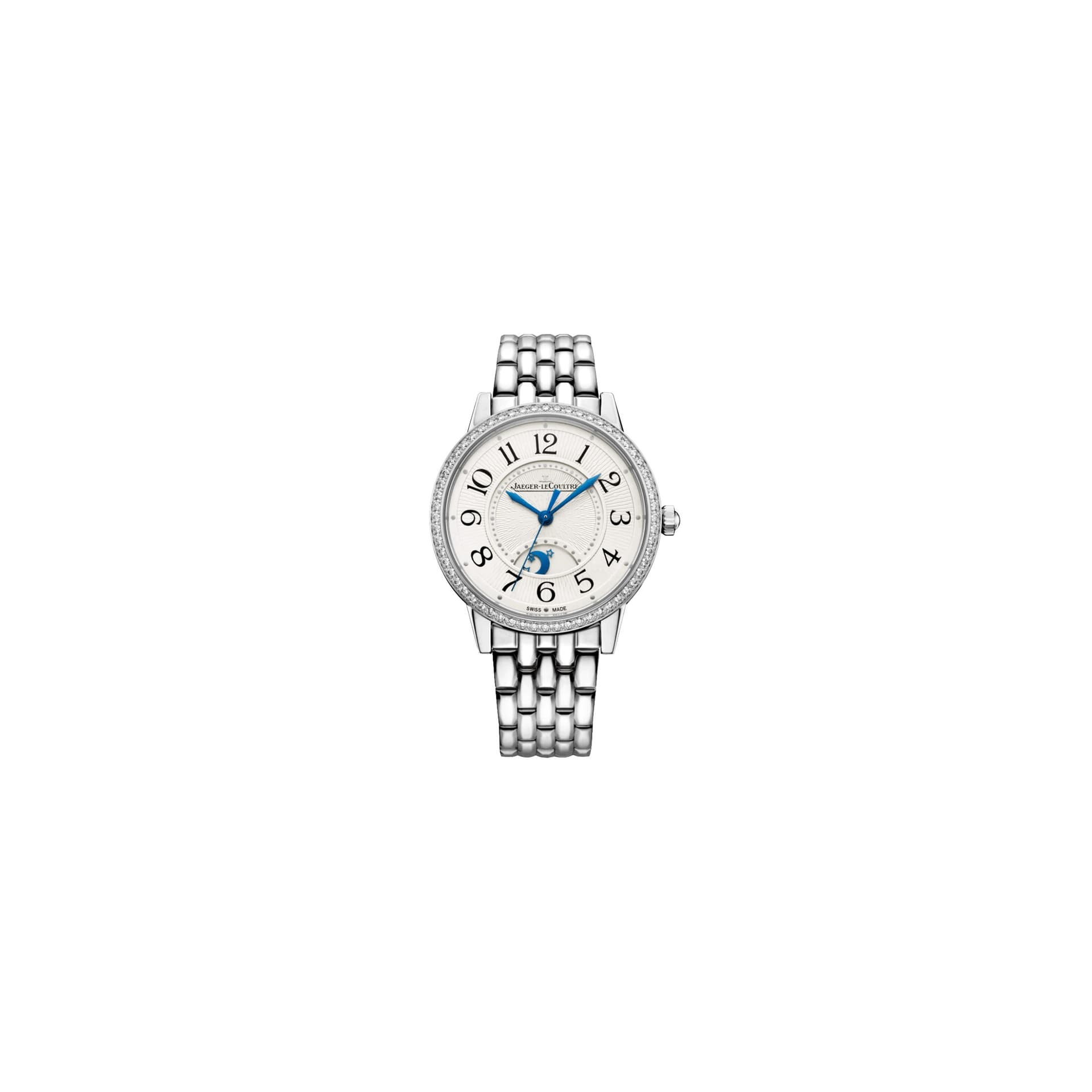 Jaeger-LeCoultre Montre Jaeger-LeCoultre Rendez-Vous Classic Night &amp; Day automatique lunette sertie cadran argent bracelet acier 34 mm