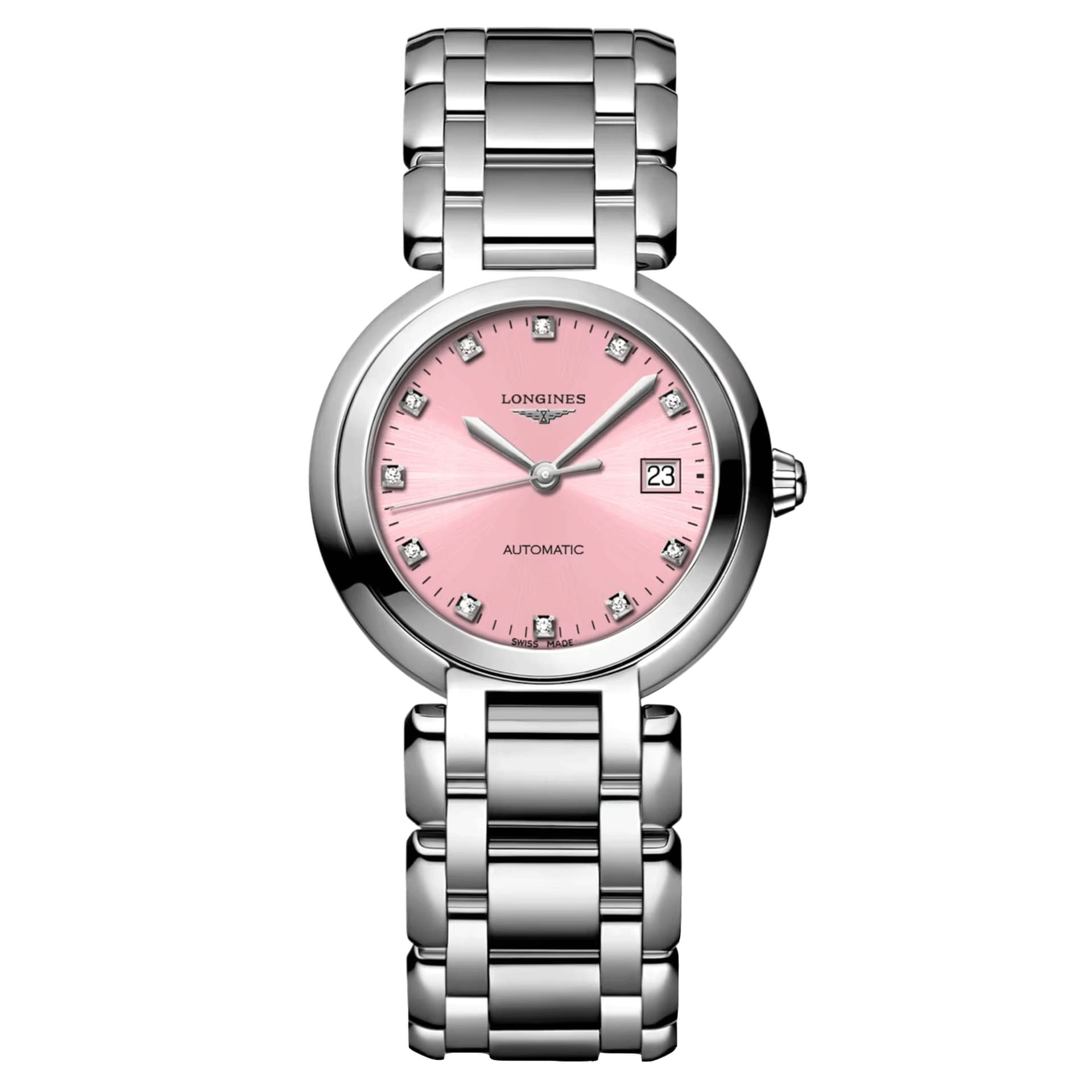 Longines Montre Longines Longines primaluna 30 mm Automatique Cadran Rose "soleil" Bracelet Acier