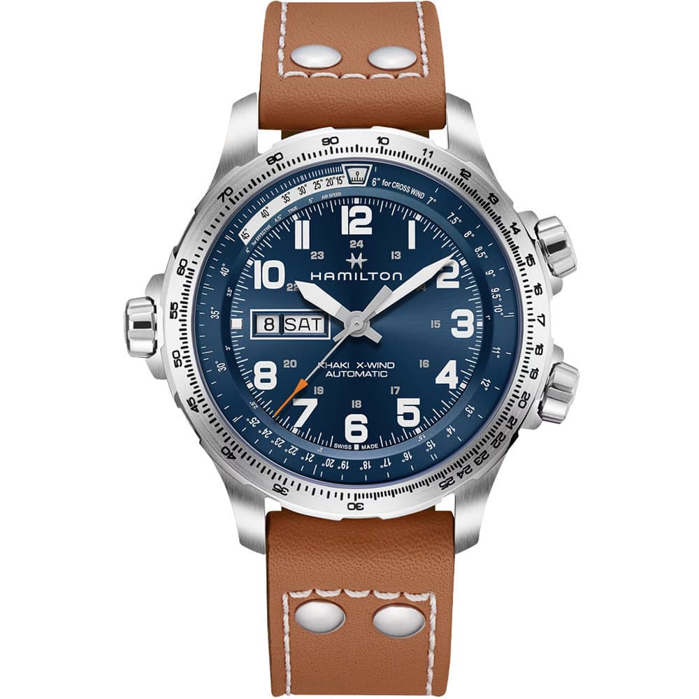 Hamilton Montre Automatique Hamilton Collection Khaki Aviation en Cuir Marron
