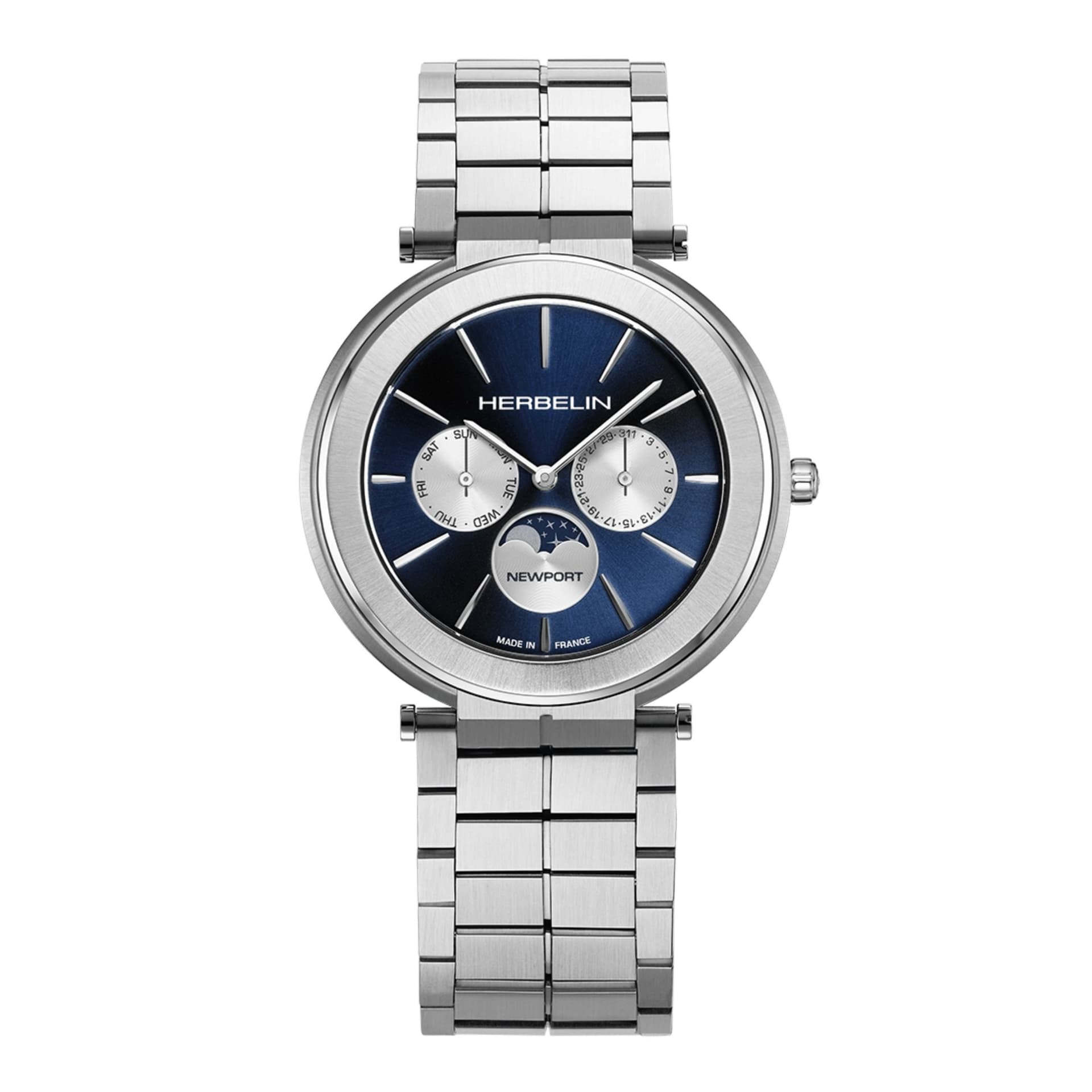 Michel Herbelin Montre Herbelin Newport Slim Homme Quartz Phase de Lune - 12722B25