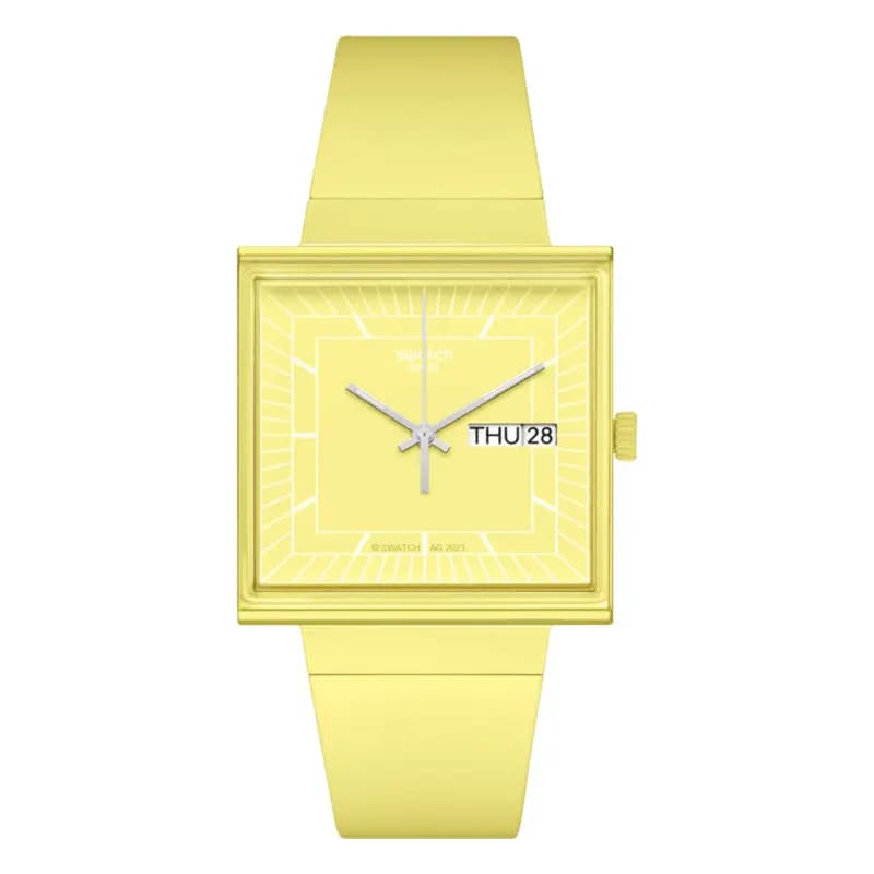 Swatch Montre Bioceramic What if Lemon — boîtier carré