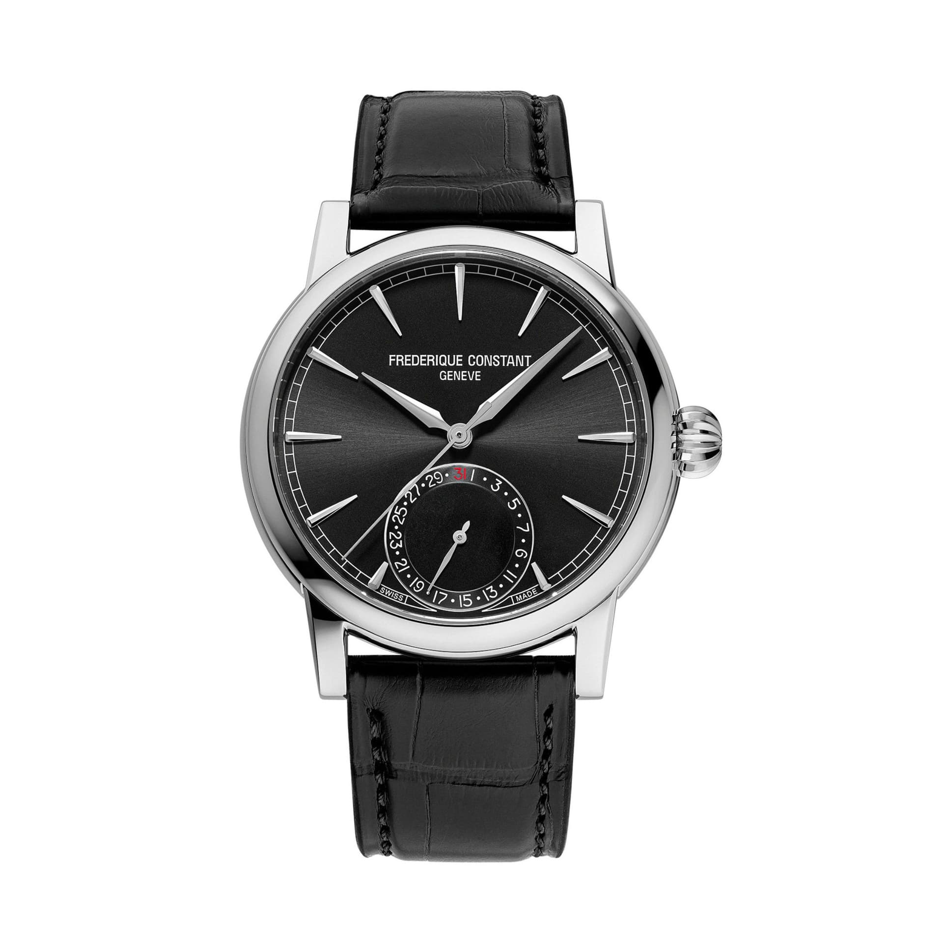 Frédérique Constant Montre Frédérique Constant Manufacture Classic Date Automatique Cadran Noir Bracelet Cuir - FC-706B3H6