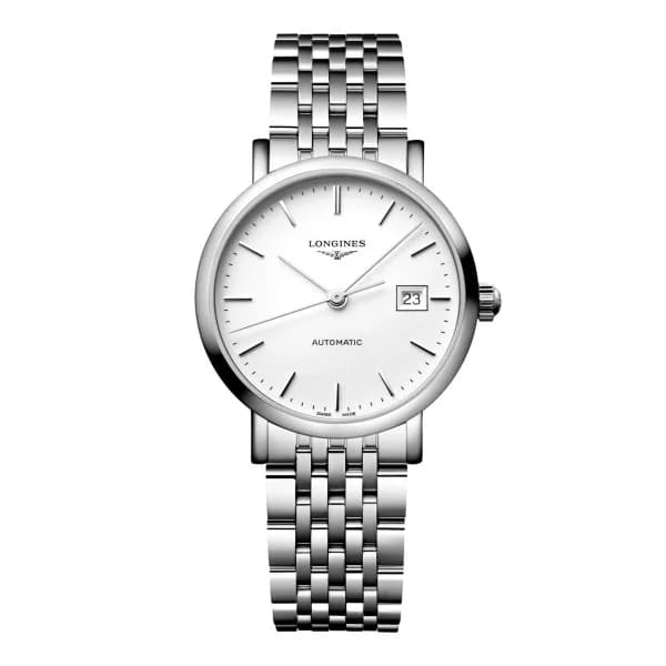 Longines Montre Longines elegant collection 29 mm Automatique Cadran Blanc mat Bracelet Acier